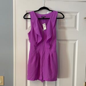Express Vibrant Purple Ruffle Romper